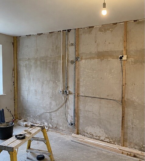 Media wall before the work