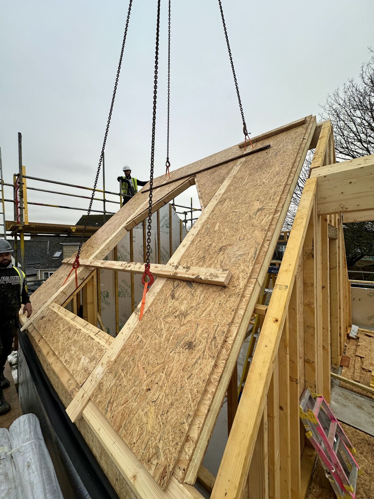 Roof structure on a building project by Romenzo Construction